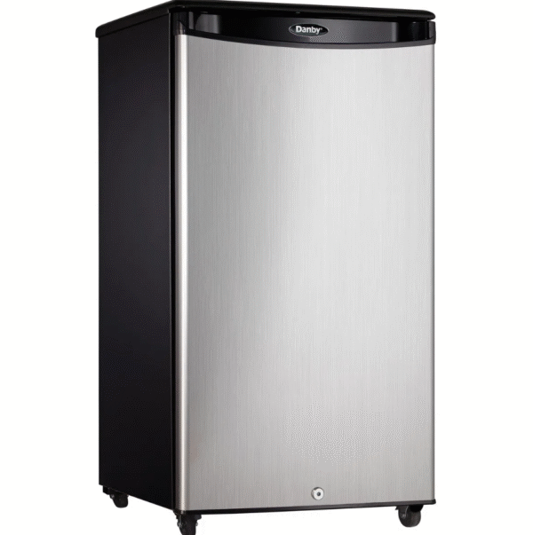 Danby - 17.72 Inch 3.3 cu. ft Mini Fridge Refrigerator in Stainless - DAR033A1BSLDBO - Image 3