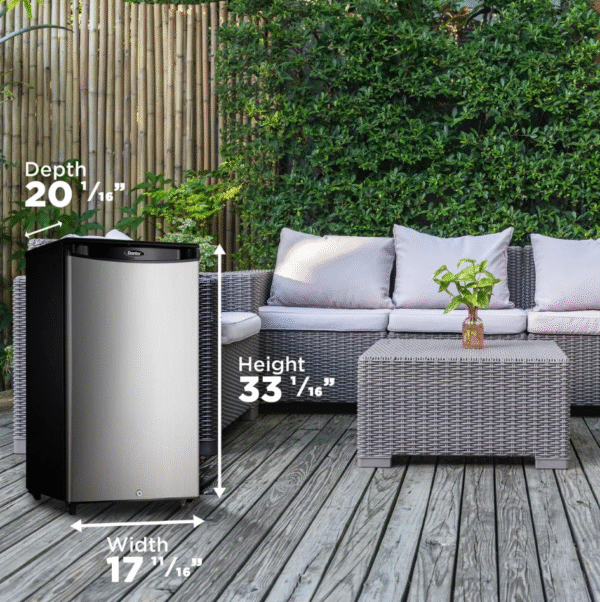 Danby - 17.72 Inch 3.3 cu. ft Mini Fridge Refrigerator in Stainless - DAR033A1BSLDBO - Image 4