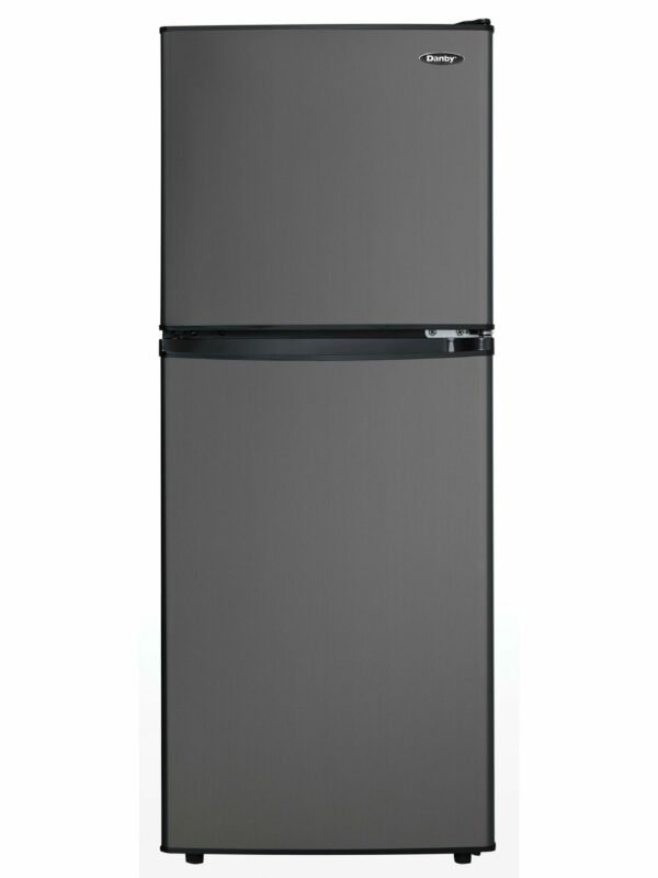 Danby - 19 Inch 4.7 cu. ft Top Mount Refrigerator in Black Stainless - DCR047A1BBSL