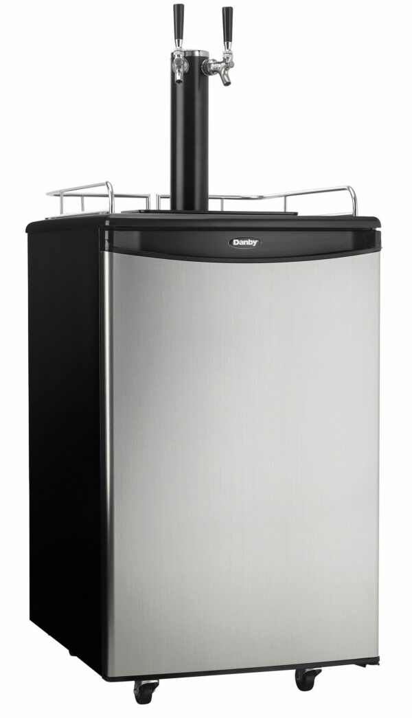 Danby - 20.59 Inch 5.4 cu. ft Dual-Tap Keg Cooler Refrigerator in Stainless - DKC054A1BSL2DB - Image 2
