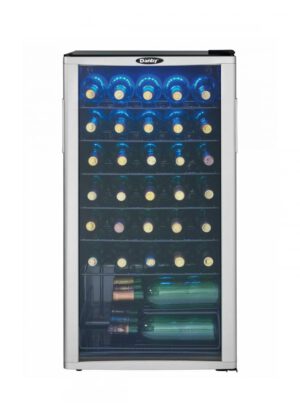Danby - 17.5 Inch 36 Bottles cu. ft Wine Fridge Refrigerator in Platinum - DWC350BLP