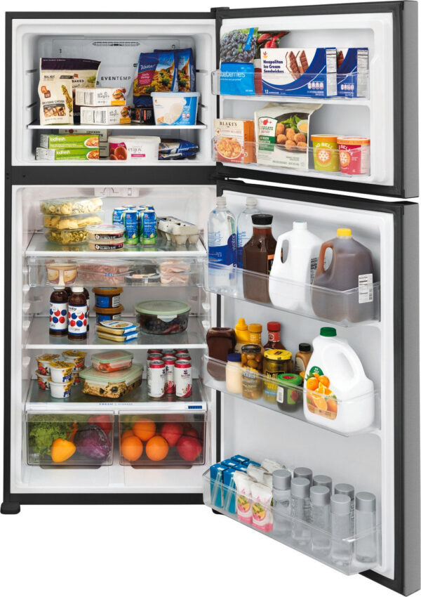 Frigidaire - 30 Inch 20 cu. ft Top Mount Refrigerator in Stainless - FFTR2045VS - Image 2
