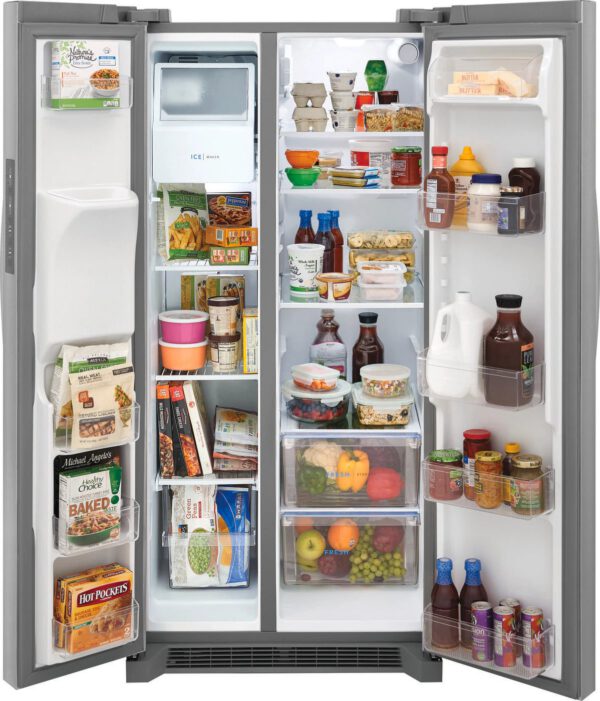 Frigidaire - 33.125 Inch 22.3 cu. ft Side by Side Refrigerator in Stainless - FRSS2323AS - Image 2
