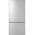 GE - 31.1 Inch 17.7 cu. ft Bottom Mount Refrigerator in Stainless - GBE17HYRFS