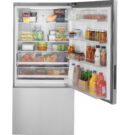 GE - 31.1 Inch 17.7 cu. ft Bottom Mount Refrigerator in Stainless - GBE17HYRFS