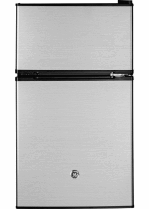 GE - 18.75 Inch 3.1 cu. ft Mini Fridge Refrigerator in Stainless - GDE03GLKLB