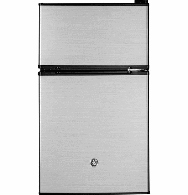 GE - 18.75 Inch 3.1 cu. ft Mini Fridge Refrigerator in Stainless - GDE03GLKLB