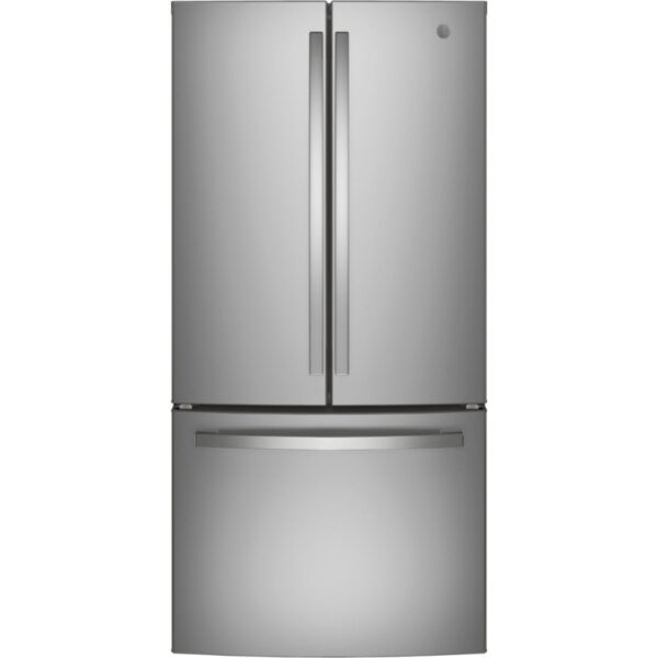GE - 32.75 Inch 18.6 cu. ft French Door Refrigerator in Stainless - GWE19JYLFS