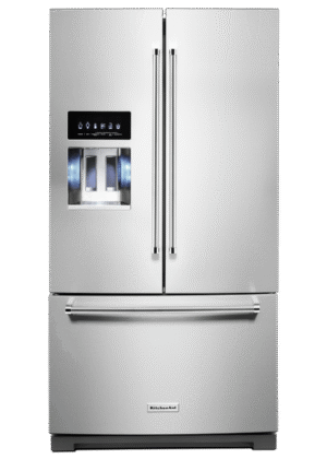 KitchenAid - 35.94 Inch 27 cu. ft French Door Refrigerator in Stainless - KRFF577KPS