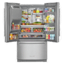 KitchenAid - 35.94 Inch 27 cu. ft French Door Refrigerator in Stainless - KRFF577KPS