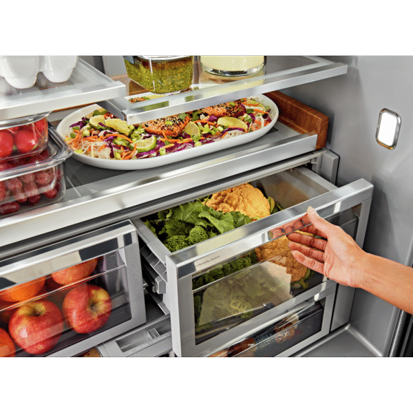 KitchenAid - 35.94 Inch 27 cu. ft French Door Refrigerator in Stainless - KRFF577KPS - Image 5
