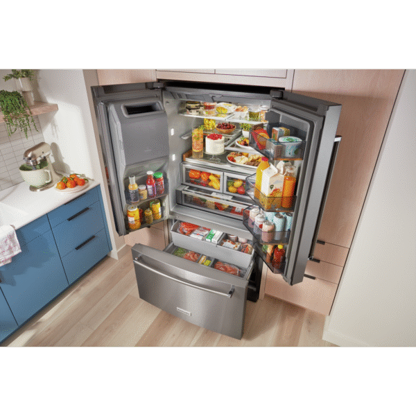 KitchenAid - 35.94 Inch 27 cu. ft French Door Refrigerator in Stainless - KRFF577KPS - Image 7
