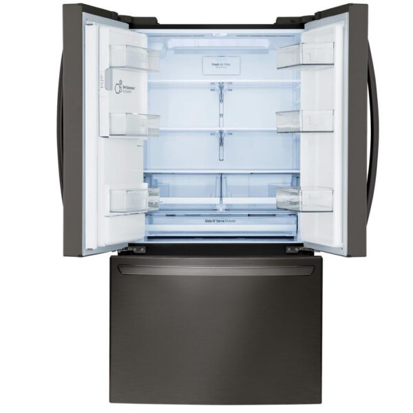 LG - 35.8 Inch 22.1 cu. ft French Door Refrigerator in Black Stainless - LFXC22526D - Image 2