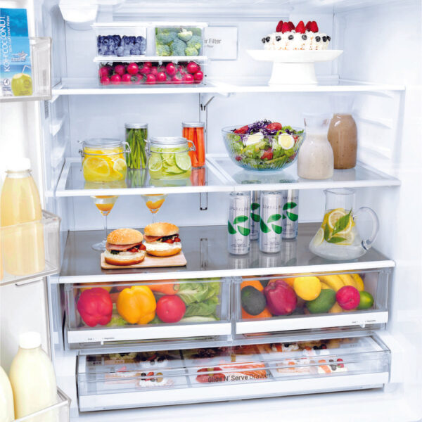 LG - 35.8 Inch 22.1 cu. ft French Door Refrigerator in Black Stainless - LFXC22526D - Image 4