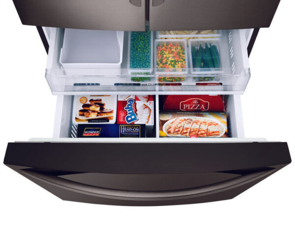 LG - 35.8 Inch 22.1 cu. ft French Door Refrigerator in Black Stainless - LFXC22526D - Image 5
