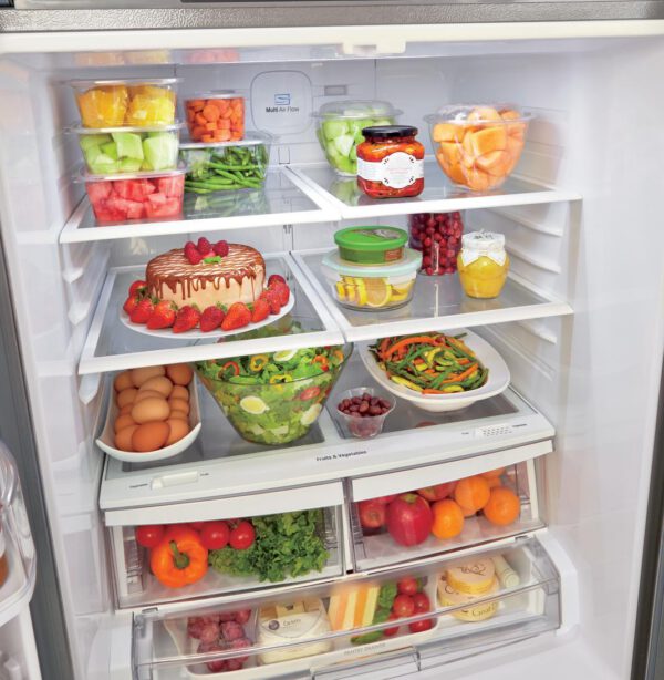 LG - 29.8 Inch 21.8 cu. ft French Door Refrigerator in Stainless - LRFNS2200S - Image 3