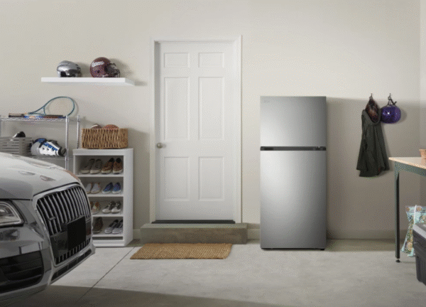 LG - 28 Inch 18 cu. ft Top Mount Refrigerator in Stainless - LT18S2100S - Image 6