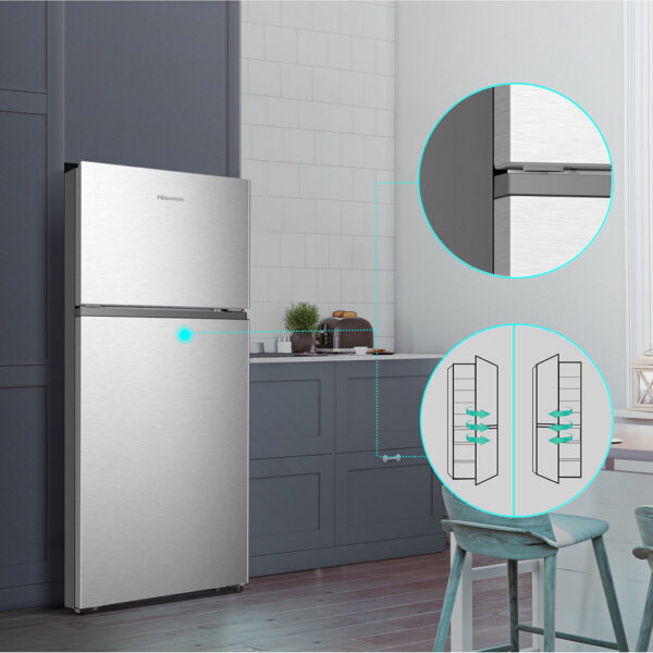 Hisense - 29.7 Inch 18 cu. ft Top Mount Refrigerator in Silver - RT18A2FSD - Image 5
