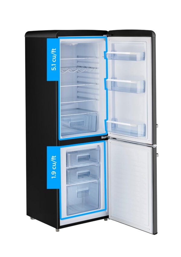 Unique Appliances - 21.6 Inch 7 cu. ft Bottom Mount Refrigerator in Midnight Black - UGP-215L B AC - Image 4