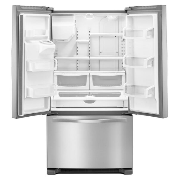 Whirlpool - 35.63 Inch 24.7 cu. ft French Door Refrigerator in  Stainless - WRF555SDFZ - Image 2
