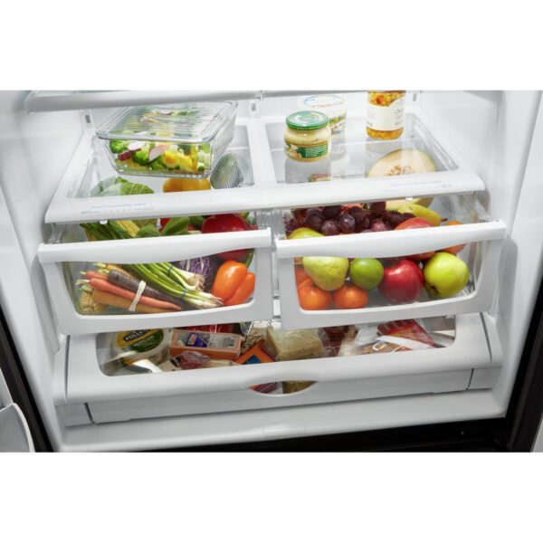 Whirlpool - 35.63 Inch 24.7 cu. ft French Door Refrigerator in  Stainless - WRF555SDFZ - Image 4