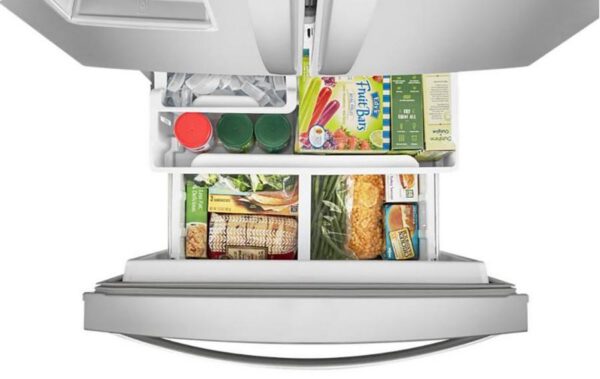 Whirlpool - 29.5 Inch 19.68 cu. ft French Door Refrigerator in  Stainless - WRF560SFHZ - Image 3