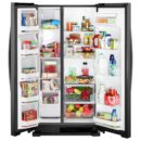 Whirlpool - 32.75 Inch 22 cu. ft Side by Side Refrigerator in Black - WRS312SNHB