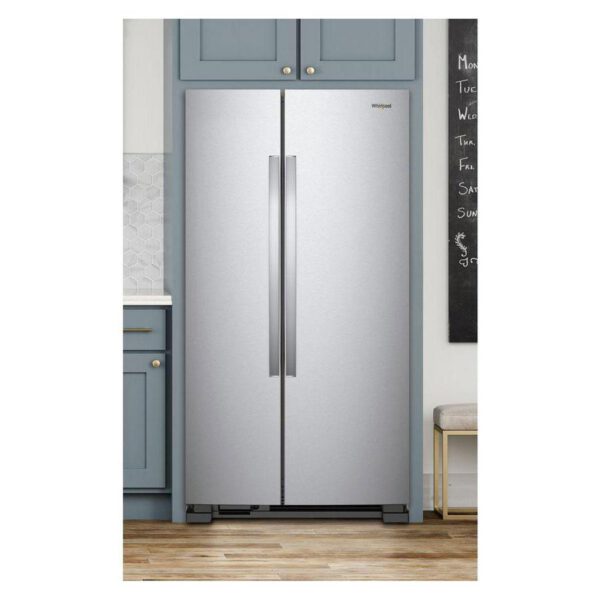 Whirlpool - 32.8 Inch 21.6 cu. ft Side by Side Refrigerator in Stainless - WRS312SNHM - Image 4