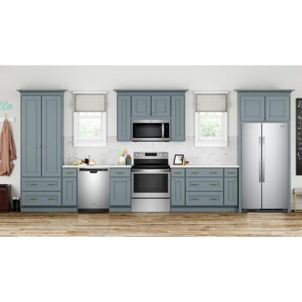 Whirlpool - 32.8 Inch 21.6 cu. ft Side by Side Refrigerator in Stainless - WRS312SNHM - Image 8