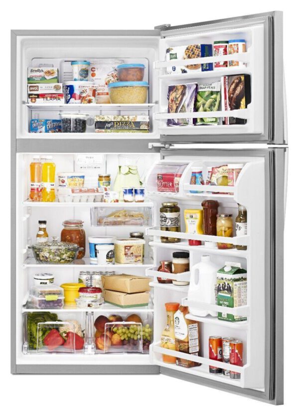 Whirlpool - 29.75 Inch 18.15 cu. ft Top Mount Refrigerator in Stainless - WRT318FZDM - Image 5